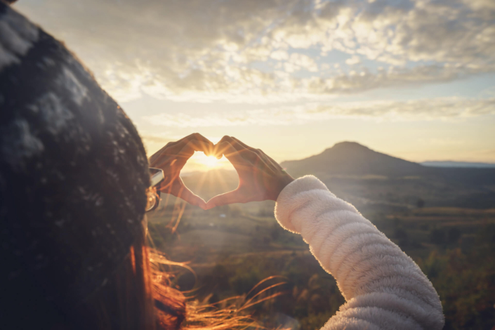Woman loving the mountain view